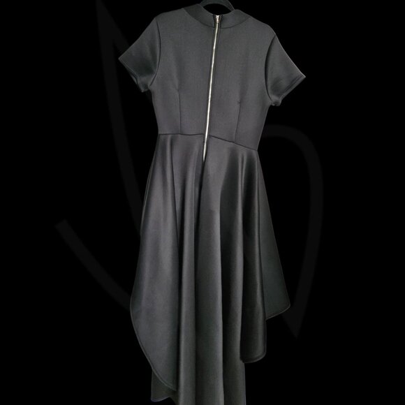 Fashion Nova Black Assymetrical Ruffle Hem Dress-NWT -XL - Picture 3 of 4